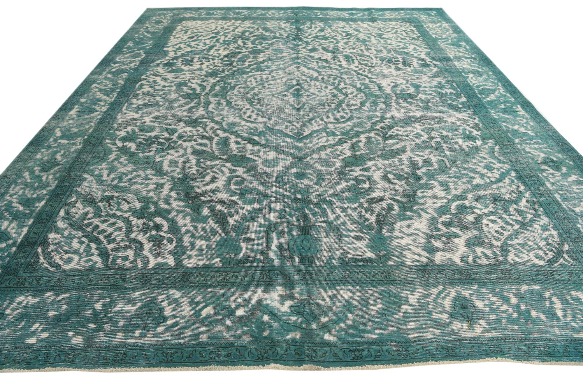10' x 12' 9 Hand Knotted Ultra Vintage Persian Wool Rug