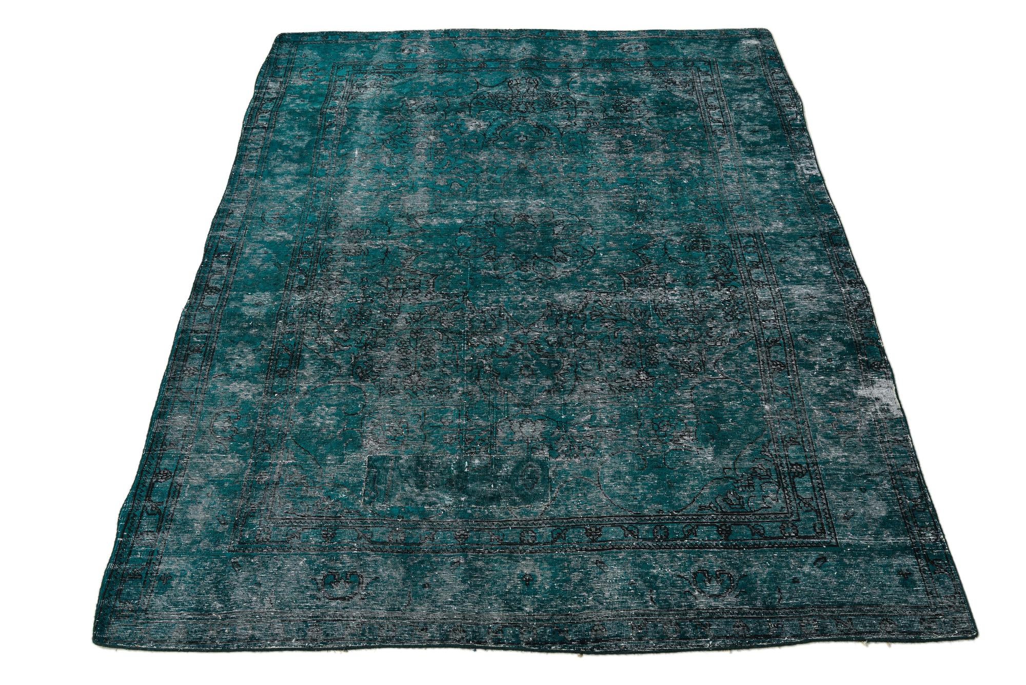 6' 10 x 9' 8 Hand Knotted Ultra Vintage Persian Wool Rug