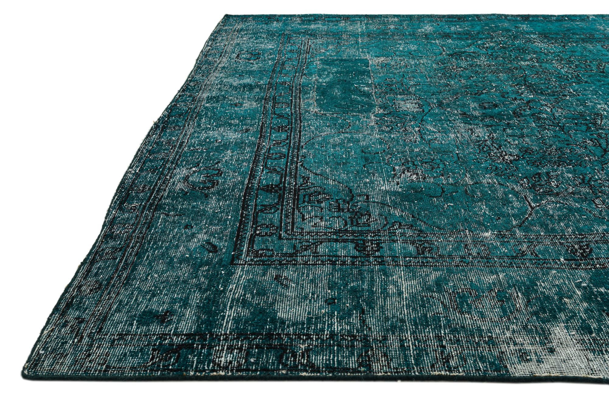 6' 10 x 9' 8 Hand Knotted Ultra Vintage Persian Wool Rug