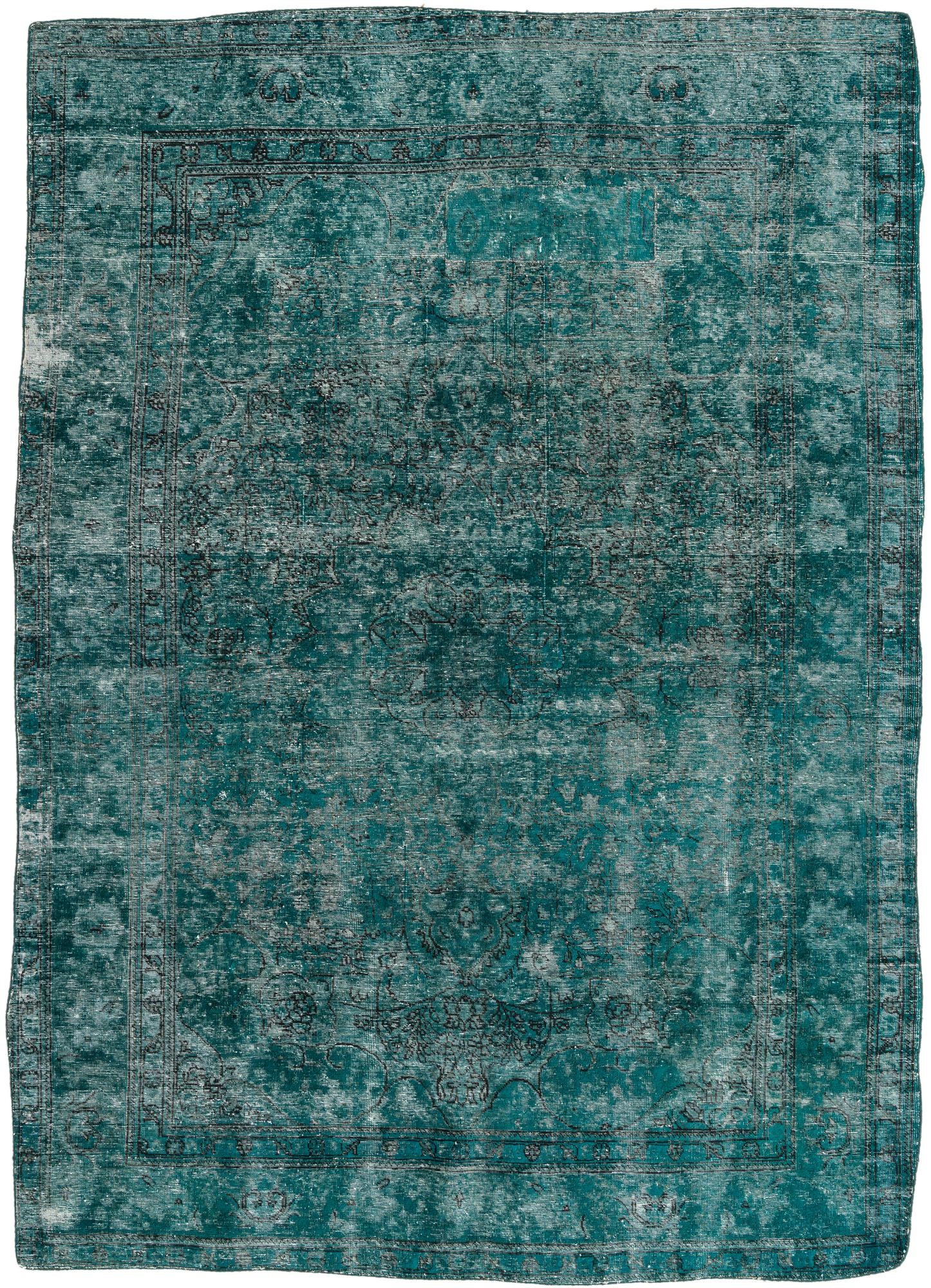 6' 10 x 9' 8 Hand Knotted Ultra Vintage Persian Wool Rug
