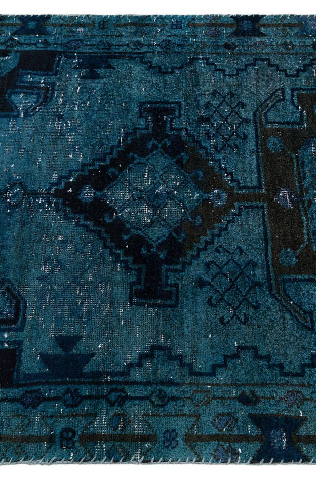 Detail image of 3' 7 x 7' Hand Knotted Ultra Vintage Persian Wool Rug
