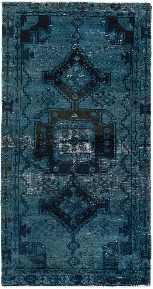 Detail image of 3' 7 x 7' Hand Knotted Ultra Vintage Persian Wool Rug