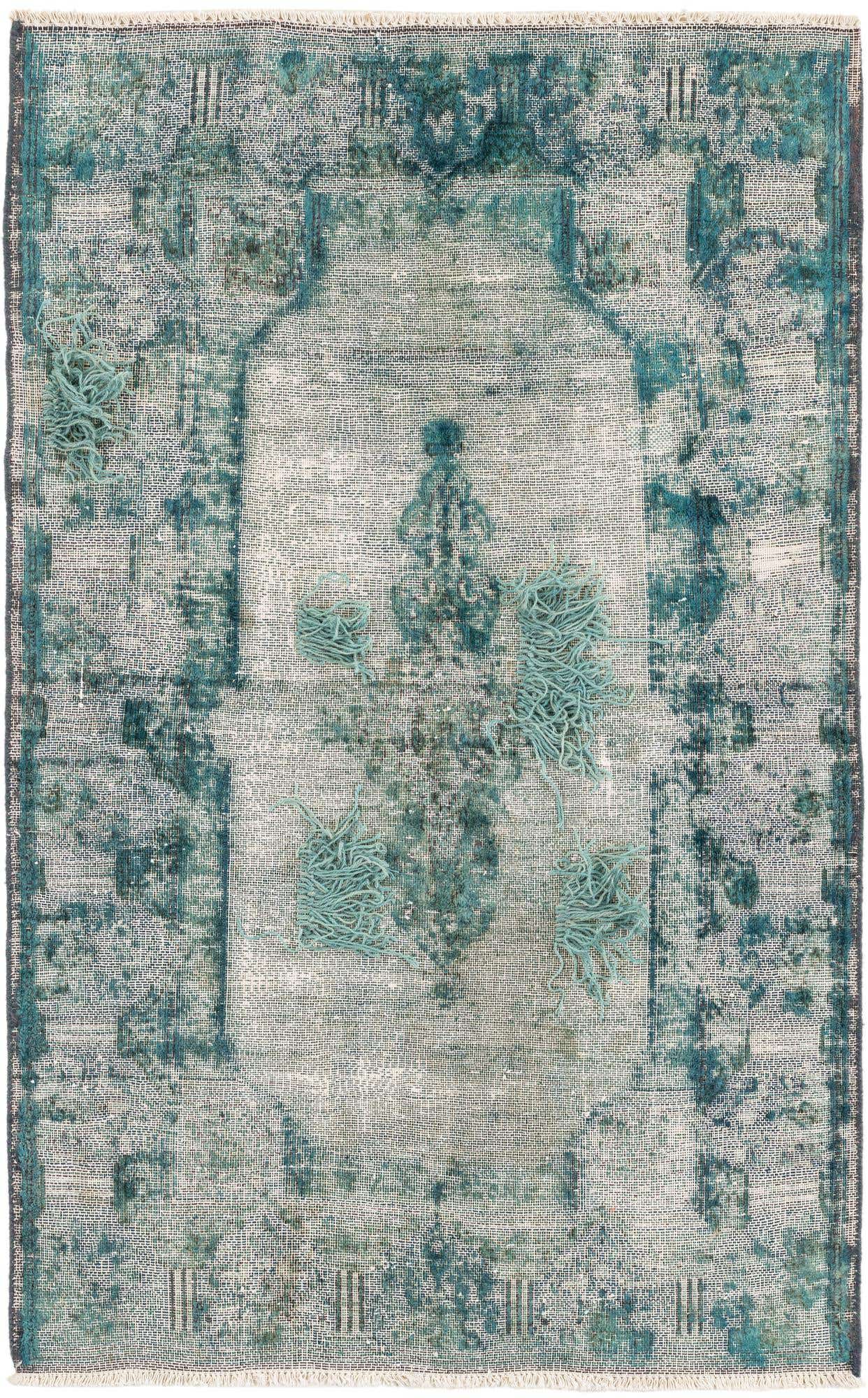 3' x 4' 8 Hand Knotted Ultra Vintage Persian Wool Rug