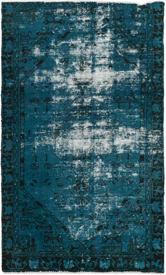 Detail image of 4' 1 x 7' Hand Knotted Ultra Vintage Persian Wool Rug
