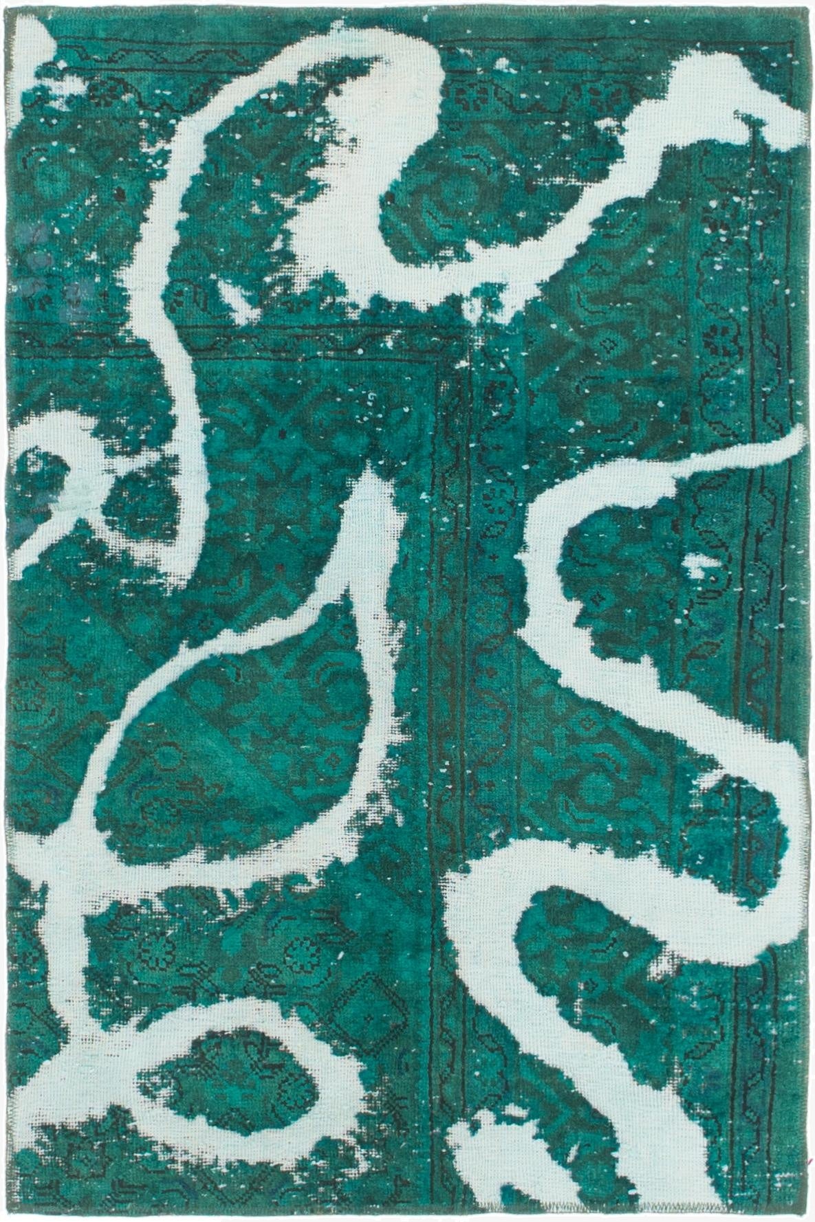 3' 4 x 5' 2  Hand Knotted Ultra Vintage Persian Wool Rug