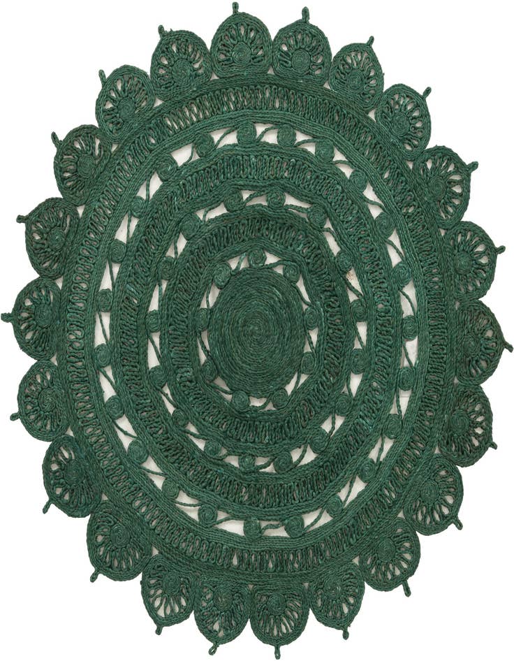Detail image of 5' 1 x 5' 1  Hand Braided Jute Round Rug