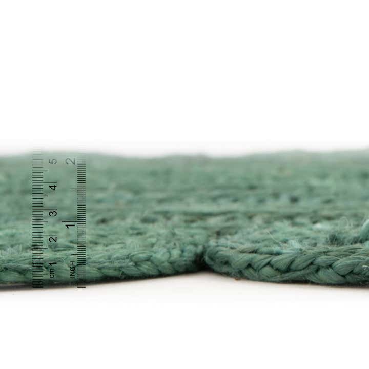 Custom Hunter Green Braided Jute Round Rug