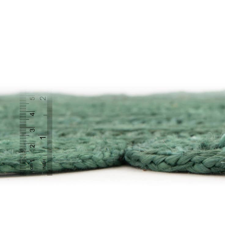 Detail image of Custom Hunter Green Braided Jute Round Rug