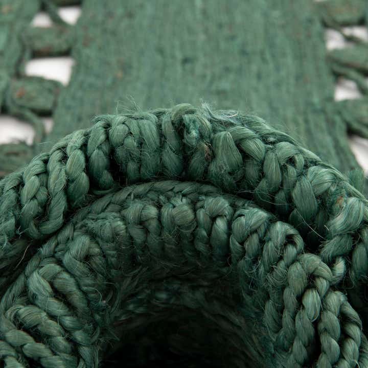 Custom Hunter Green Braided Jute Round Rug
