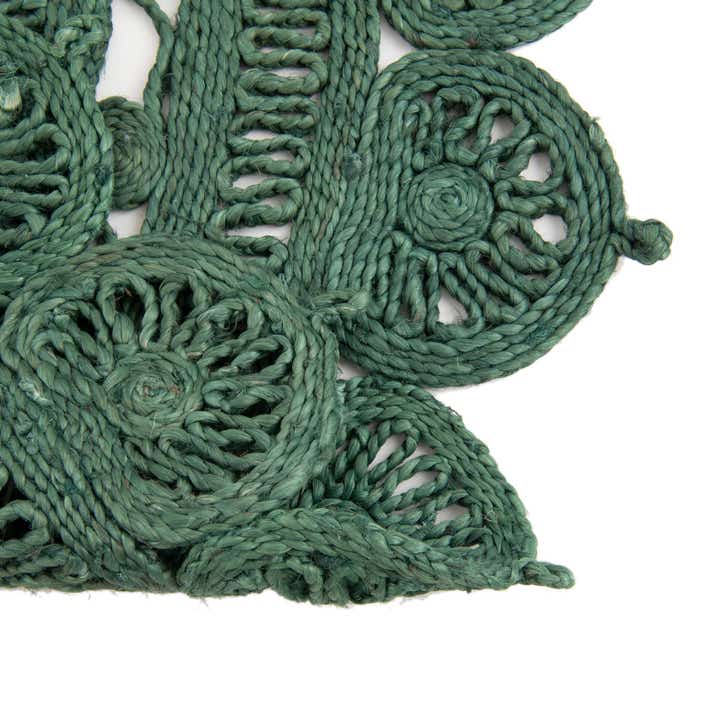 Custom Hunter Green Braided Jute Round Rug