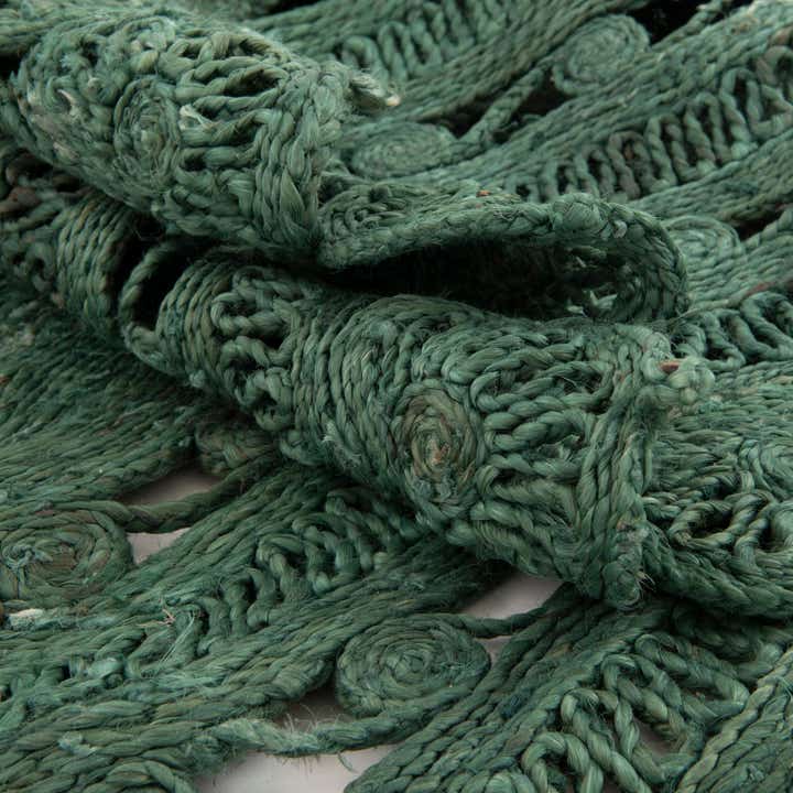 Custom Hunter Green Braided Jute Round Rug