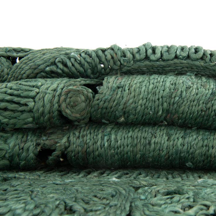 Detail image of Custom Hunter Green Braided Jute Round Rug