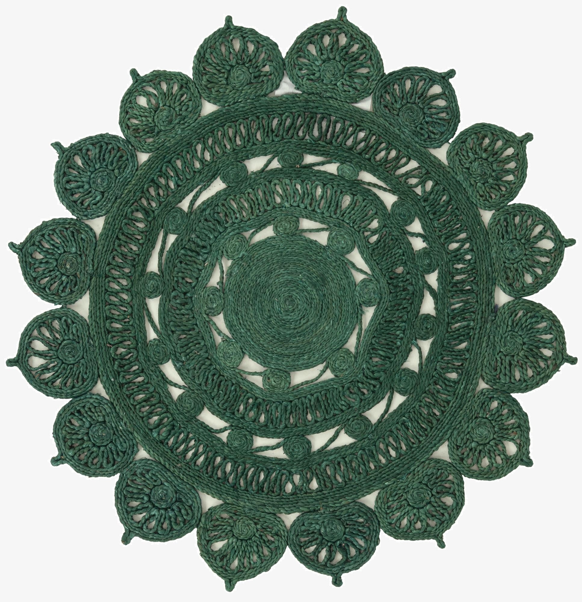 4' 1 x 4' 1  Hand Braided Jute Round Rug