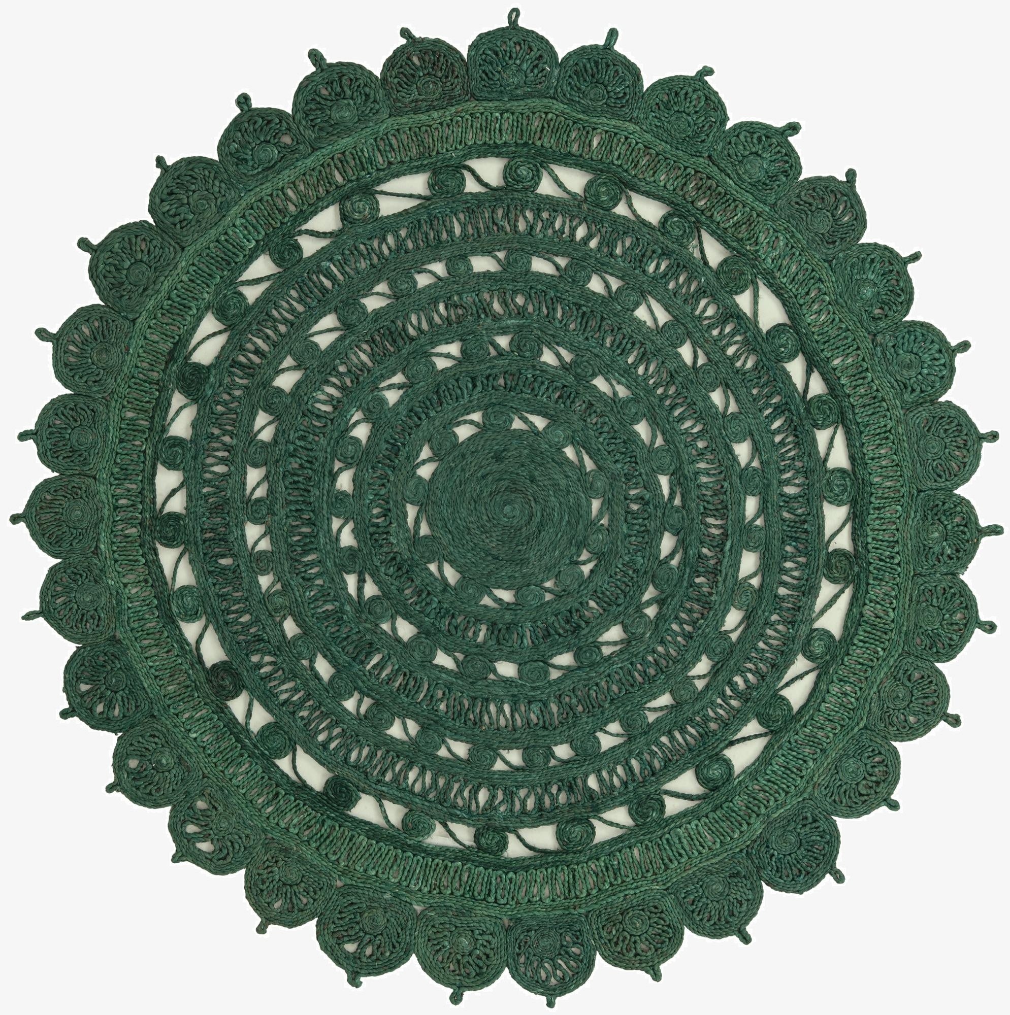 185cm x 185cm  Hand Braided Jute Round Alfombra