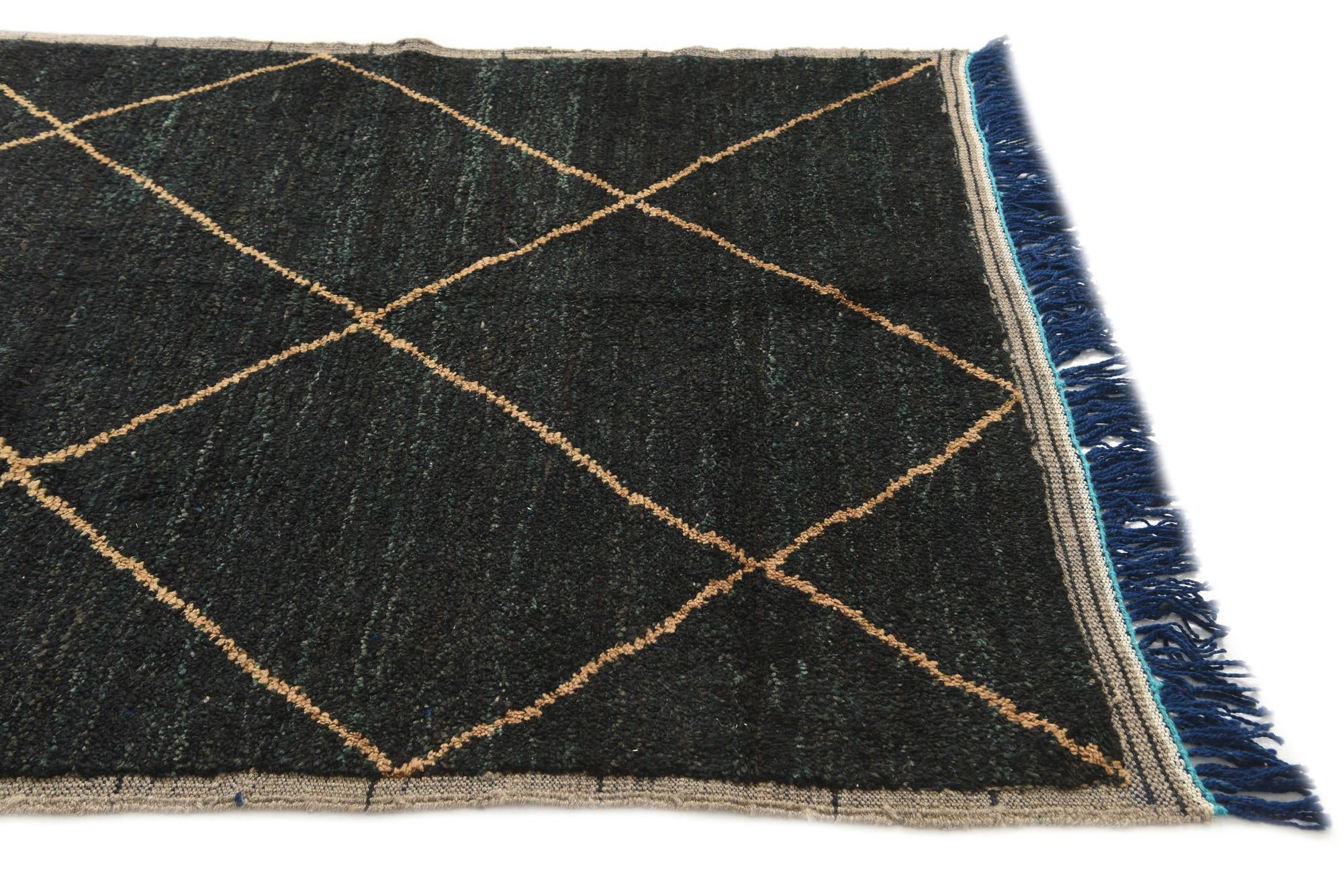 4' 10 x 9' Hand Knotted Moroccan Wool Runner Rug