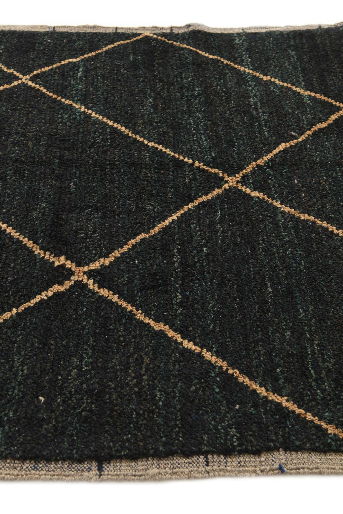 4' 10 x 9' Hand Knotted Moroccan Wool Runner Rug