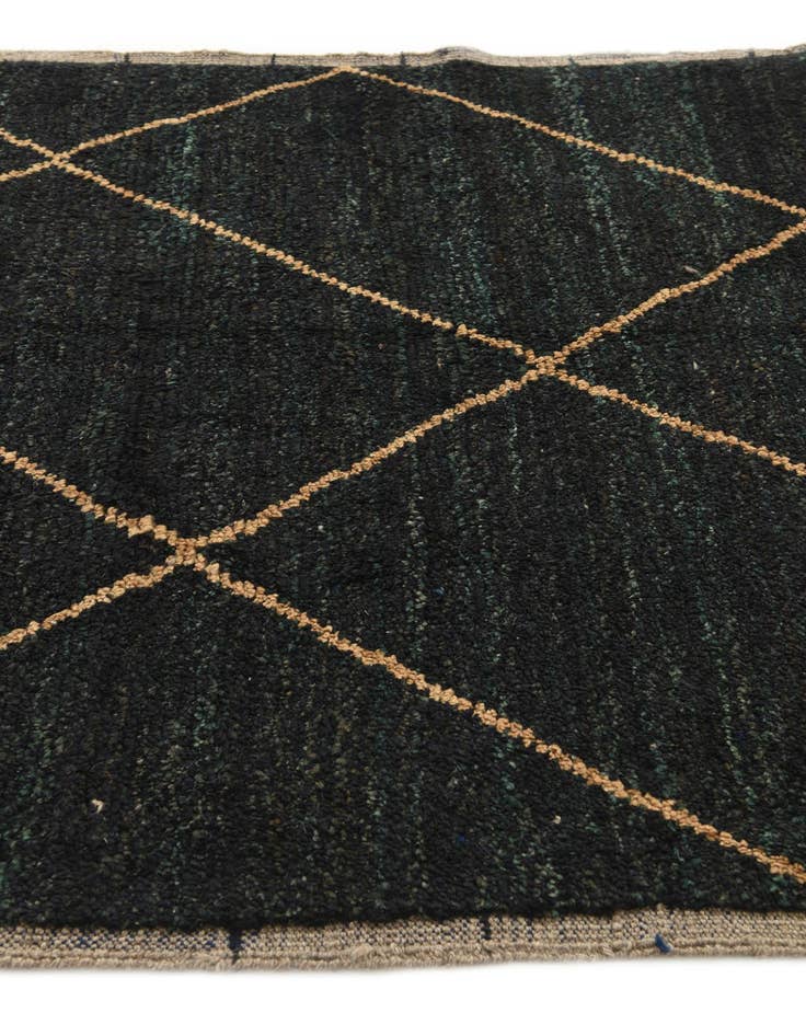 Detail image of 4' 10 x 9'  Hand Knotted Moroccan Wool Runner Rug