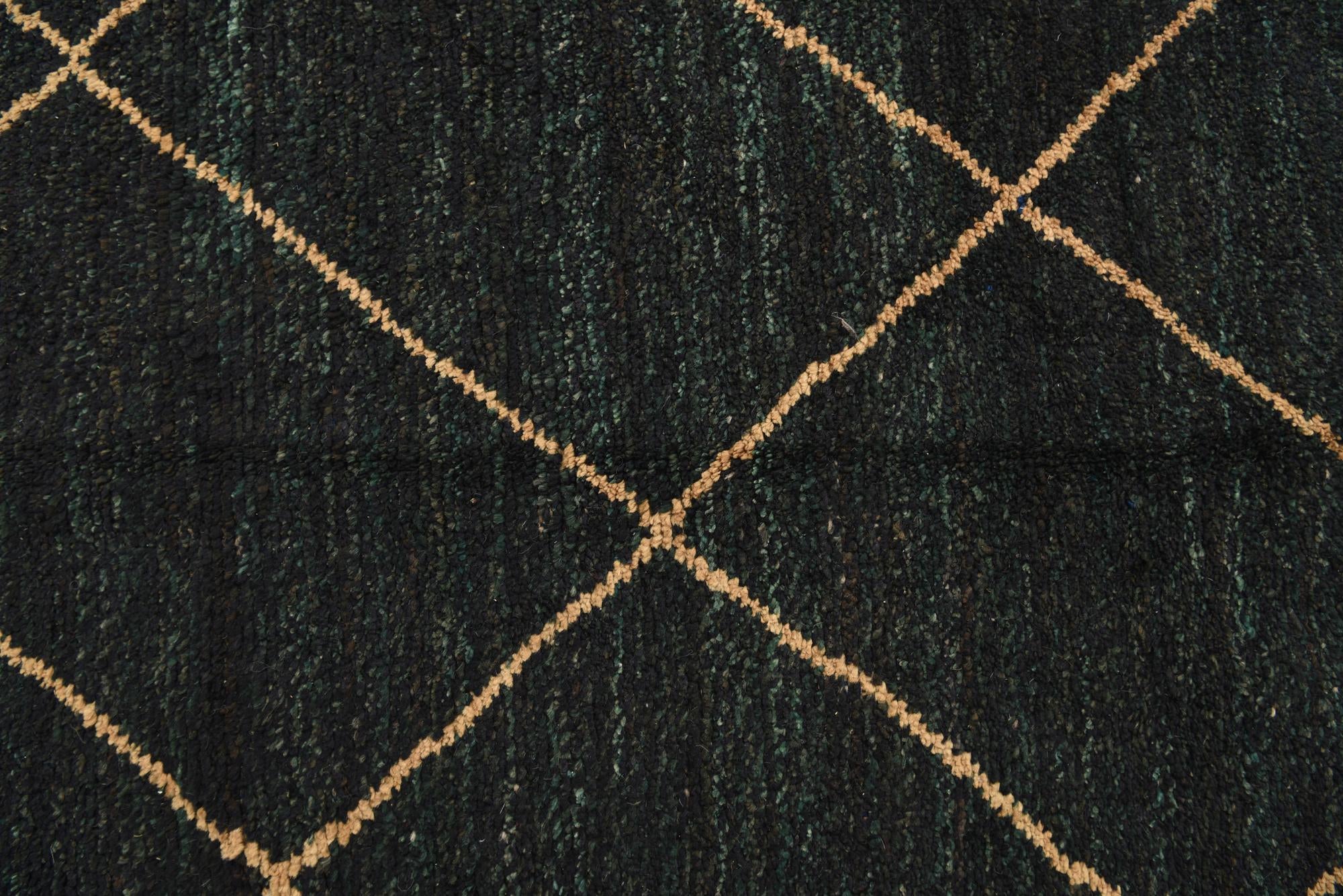 4' 10 x 9' Hand Knotted Moroccan Wool Runner Rug