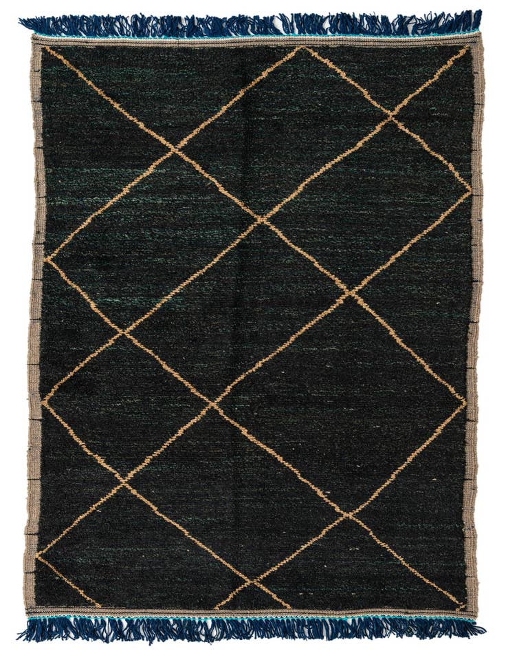 Detail image of 4' 10 x 9' Hand Knotted Moroccan Wool Runner Rug
