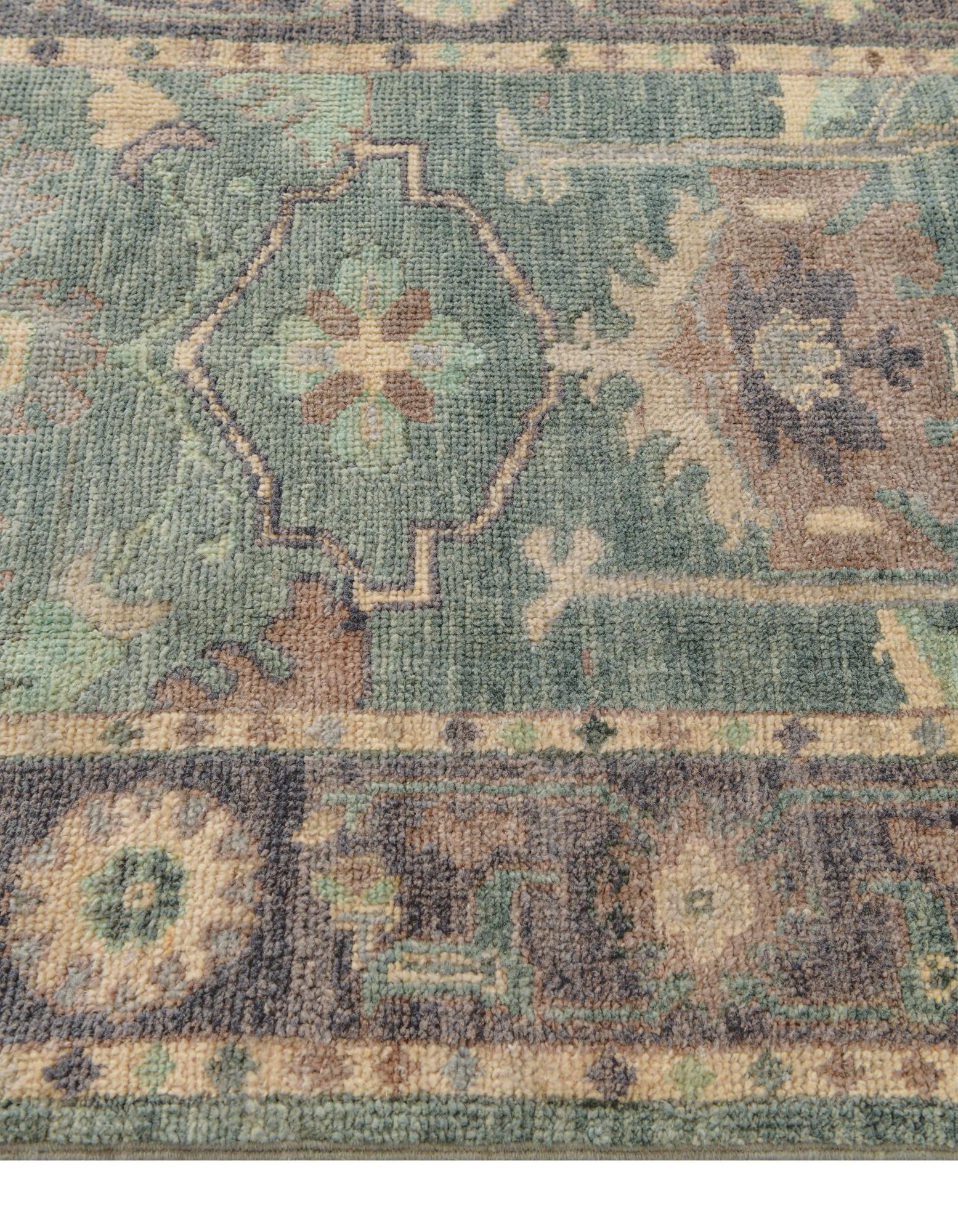 2' 8 x 9' 6 Hand Knotted Oushak Wool Runner Rug