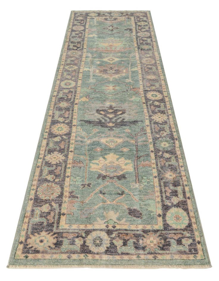 Detail image of 2' 8 x 9' 6 Hand Knotted Oushak Wool Runner Rug