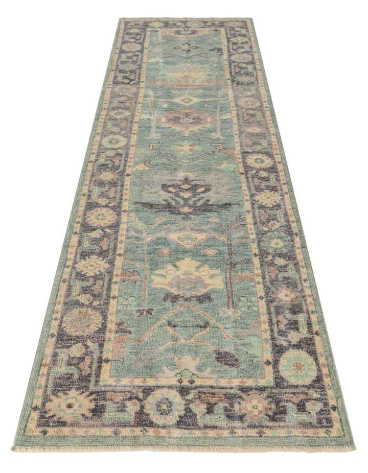 2' 8 x 9' 6 Hand Knotted Oushak Wool Runner Rug