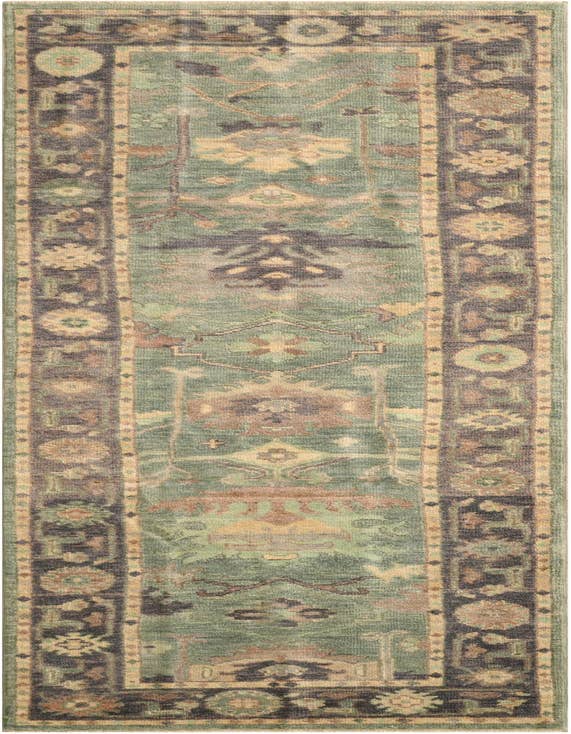 Detail image of 2' 8 x 9' 6 Hand Knotted Oushak Wool Runner Rug