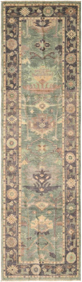 Detail image of 2' 8 x 9' 6 Hand Knotted Oushak Wool Runner Rug