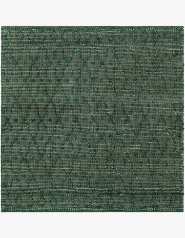 Hunter Green Hand Woven Larsa Jute Square Rug