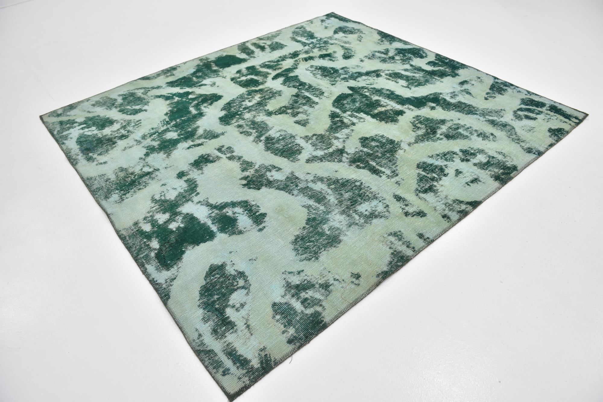 7' x 7' 10 Hand Knotted Ultra Vintage Persian Wool Square Rug