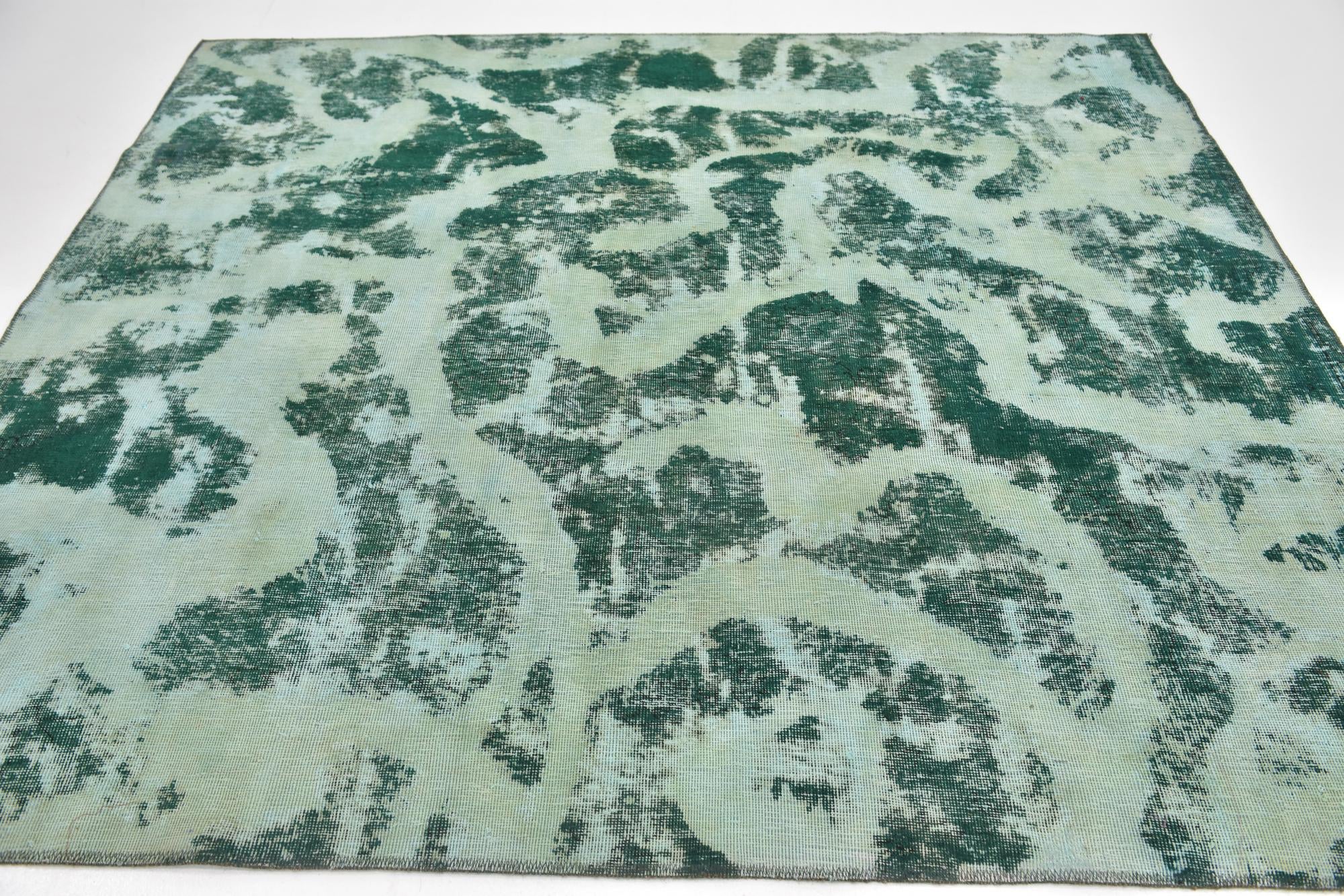 7' x 7' 10 Hand Knotted Ultra Vintage Persian Wool Square Rug