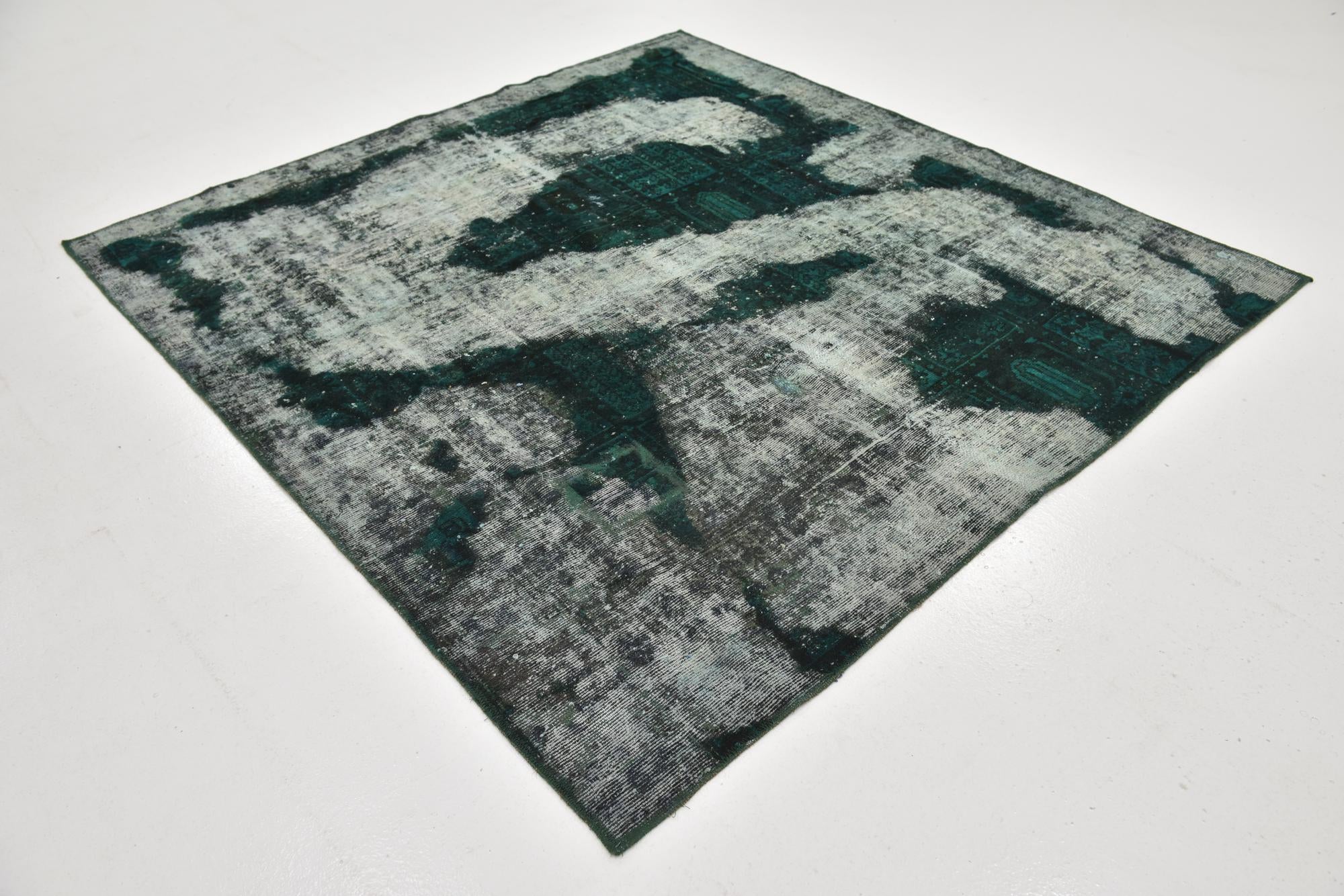 6' 3 x 6' 6 Hand Knotted Ultra Vintage Persian Wool Square Rug
