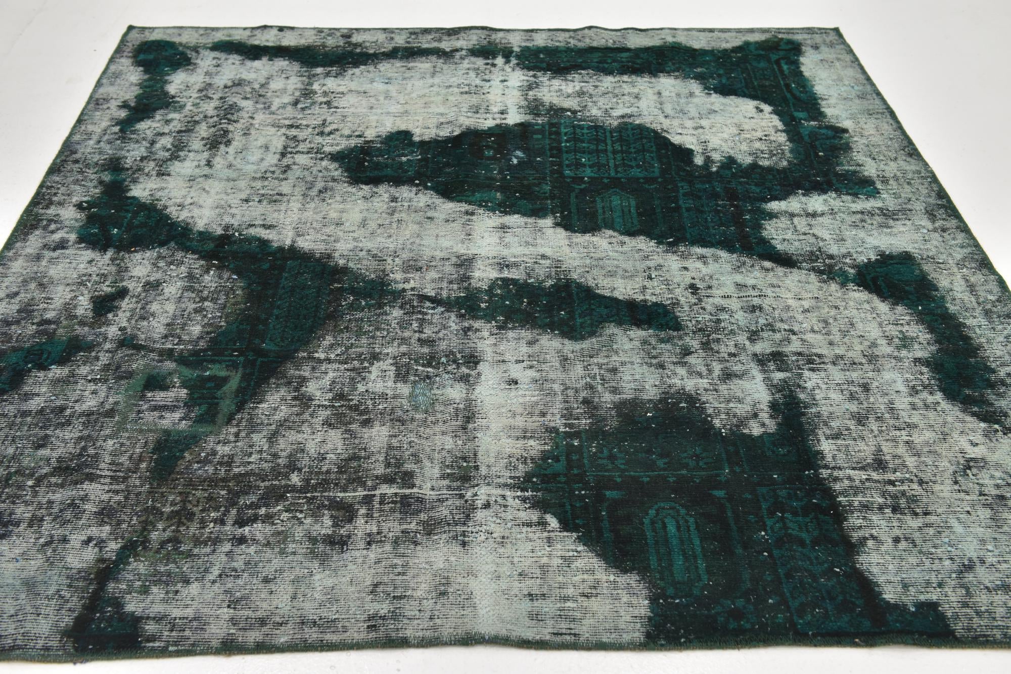 6' 3 x 6' 6 Hand Knotted Ultra Vintage Persian Wool Square Rug