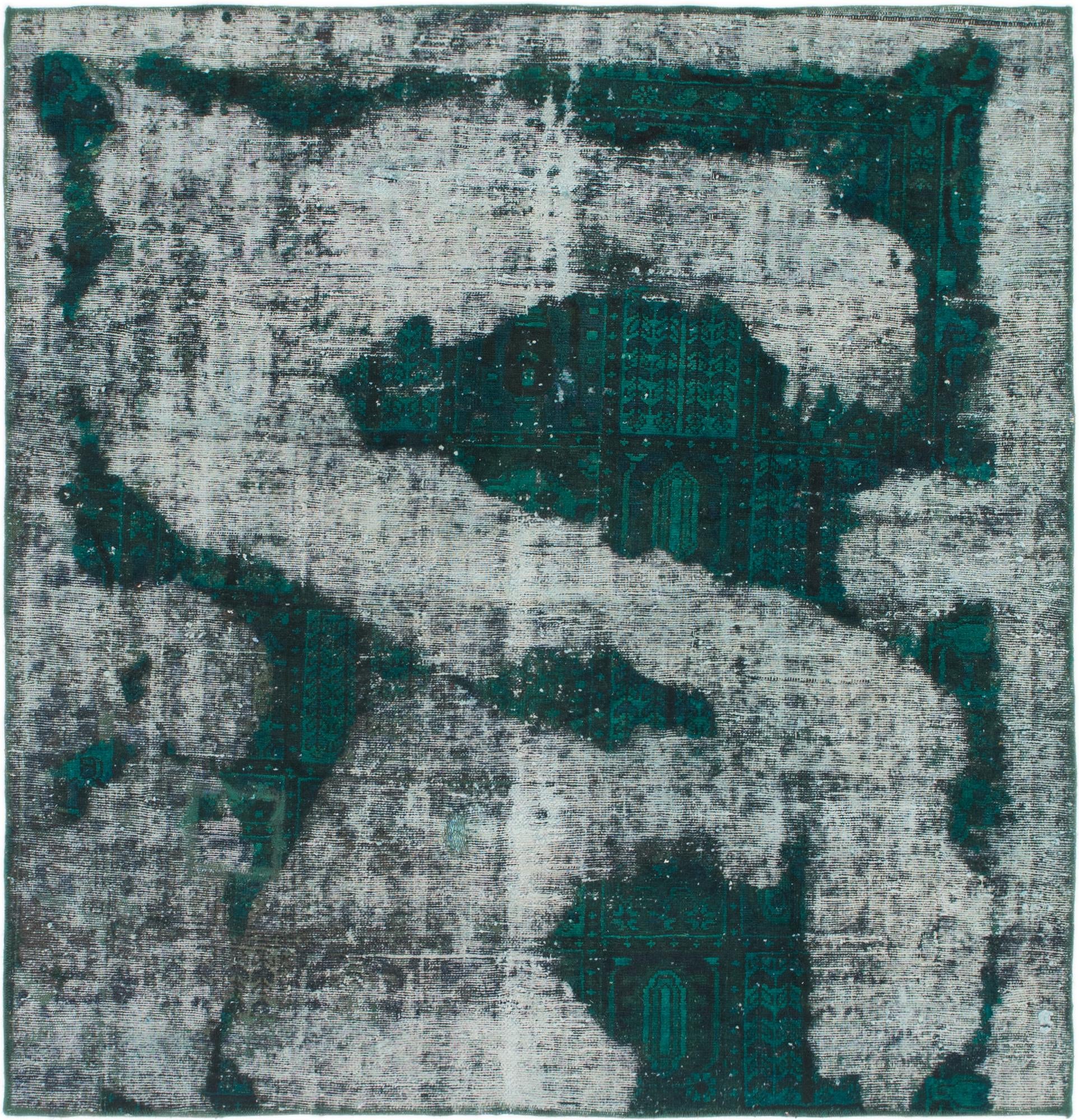 6' 3 x 6' 6 Hand Knotted Ultra Vintage Persian Wool Square Rug