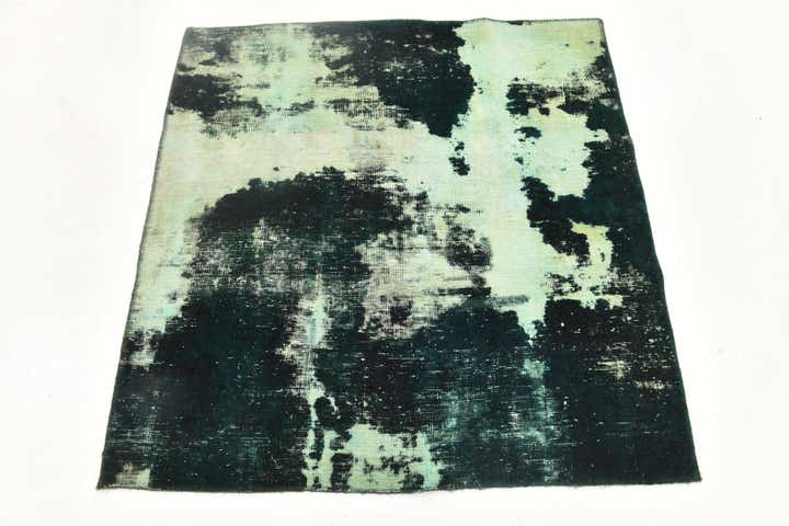 3' 9 x 3' 10 Hand Knotted Ultra Vintage Persian Wool Square Rug