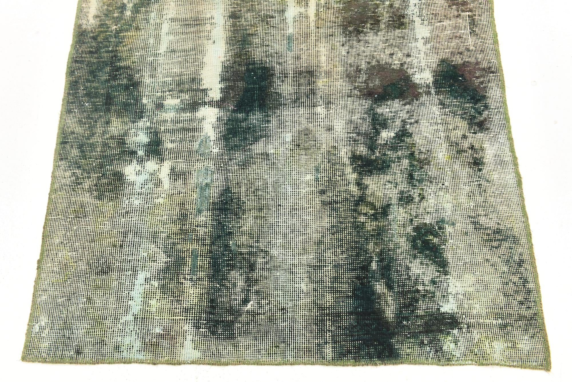 105cm x 115cm Hand Knotted Ultra Vintage Persian Wool Square Rug