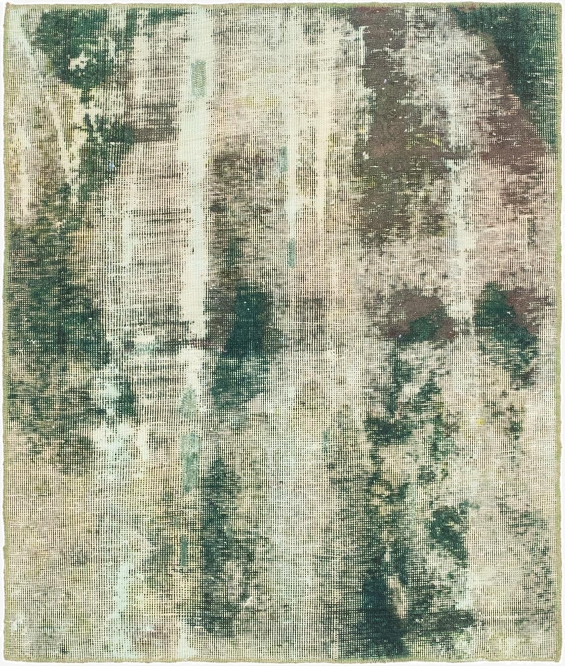 3' 5 x 3' 10  Hand Knotted Ultra Vintage Persian Wool Square Rug