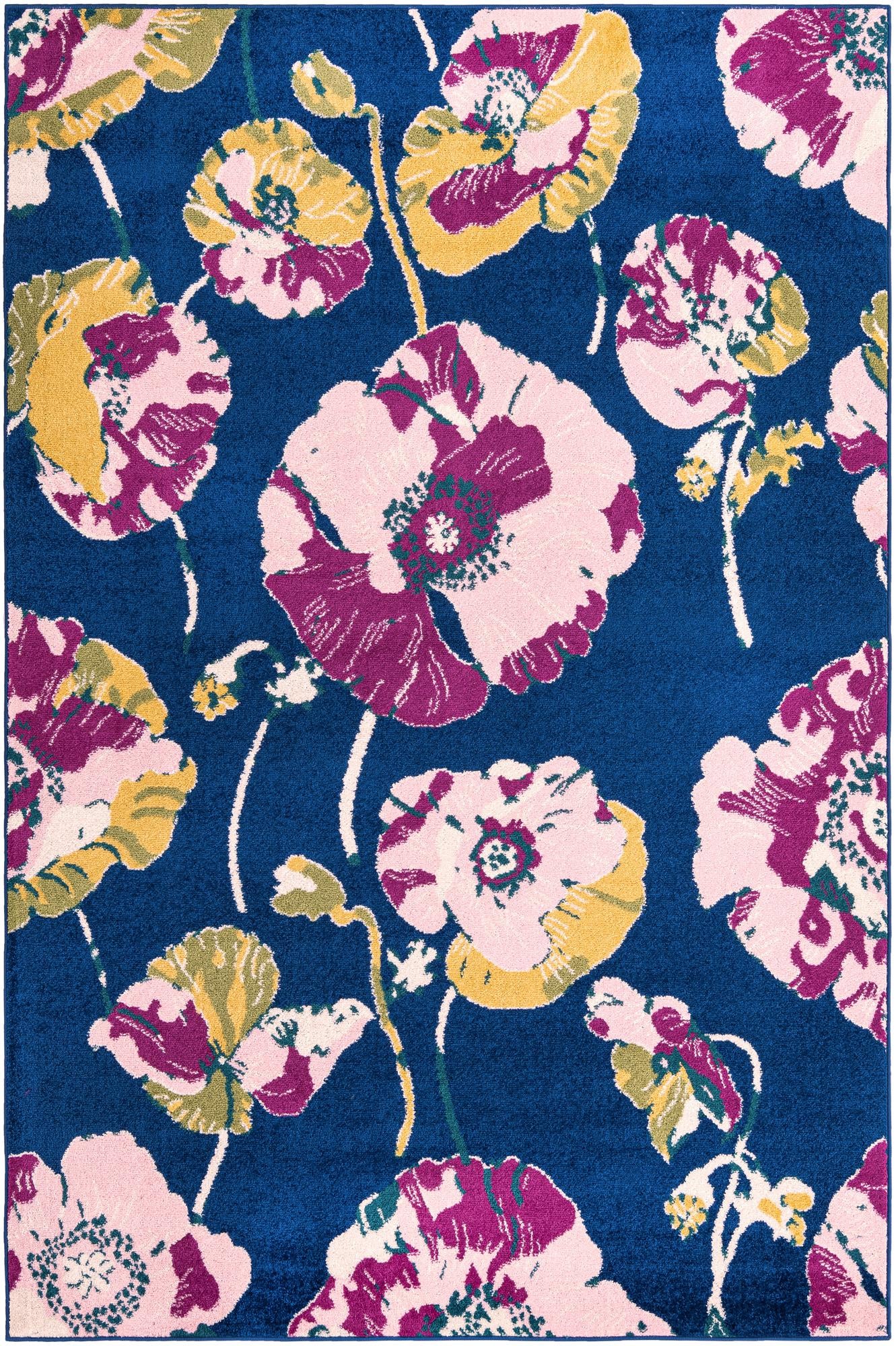 Hyland · Floral rug, navy and pink