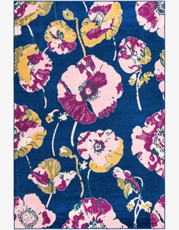 Hyland · Floral rug, navy and pink