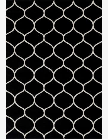 7' x 10' Ingram · Lattice rug, black and ivory
