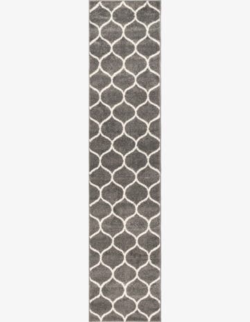 2' x 10' Ingram · Lattice rug, dark gray and ivory
