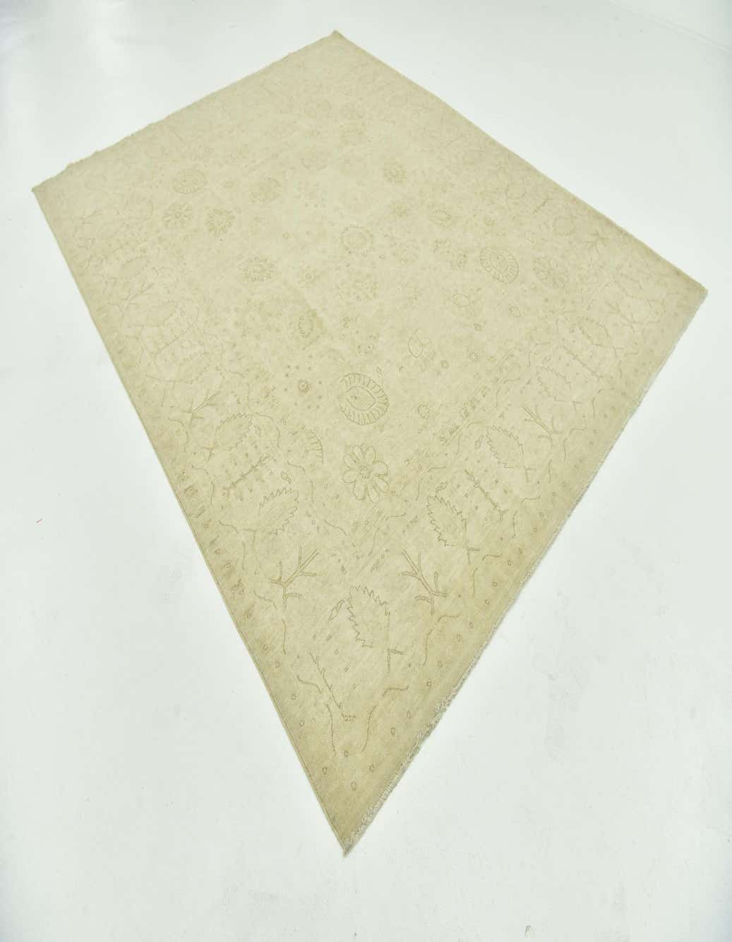 Ivory 8' x 10' 1 Hand Knotted Peshawar Ziegler Wool Rug