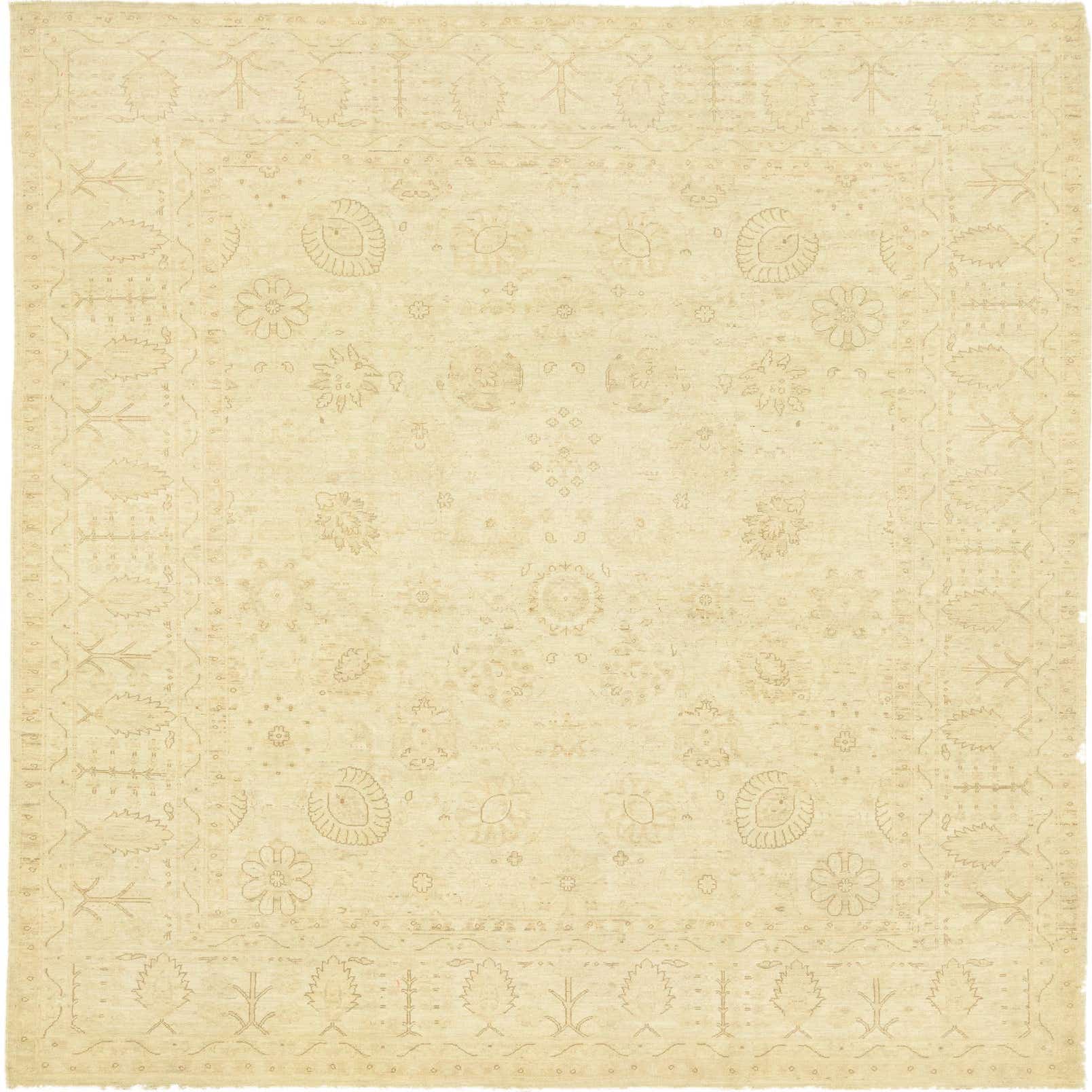 Ivory 8' x 10' 1 Hand Knotted Peshawar Ziegler Wool Rug