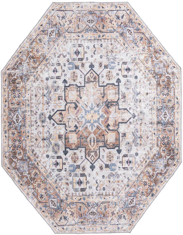 Detail image of 7' 10 x 7' 10 Washable Yara Octagon Rug