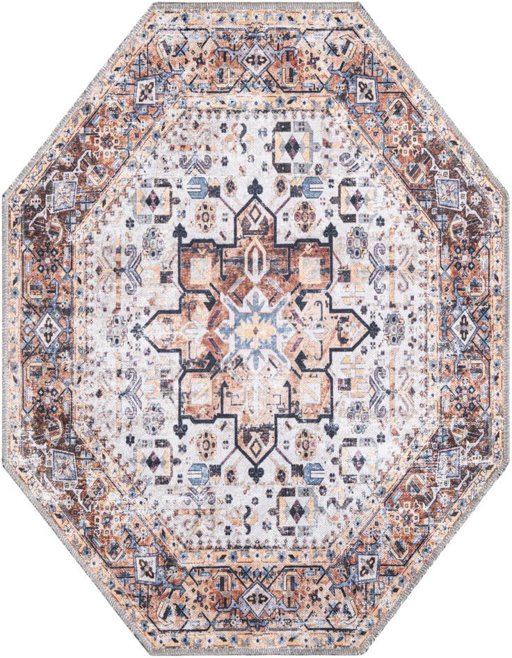 Detail image of 3' 3 x 3' 3 Washable Yara Octagon Rug