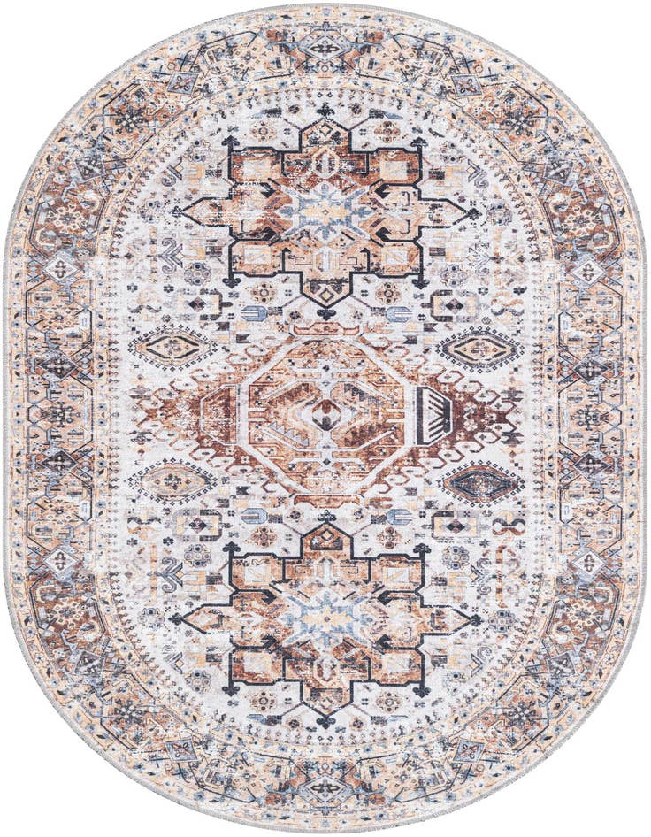 Detail image of 4' 1 x 6' 1 Washable Yara Oval Rug