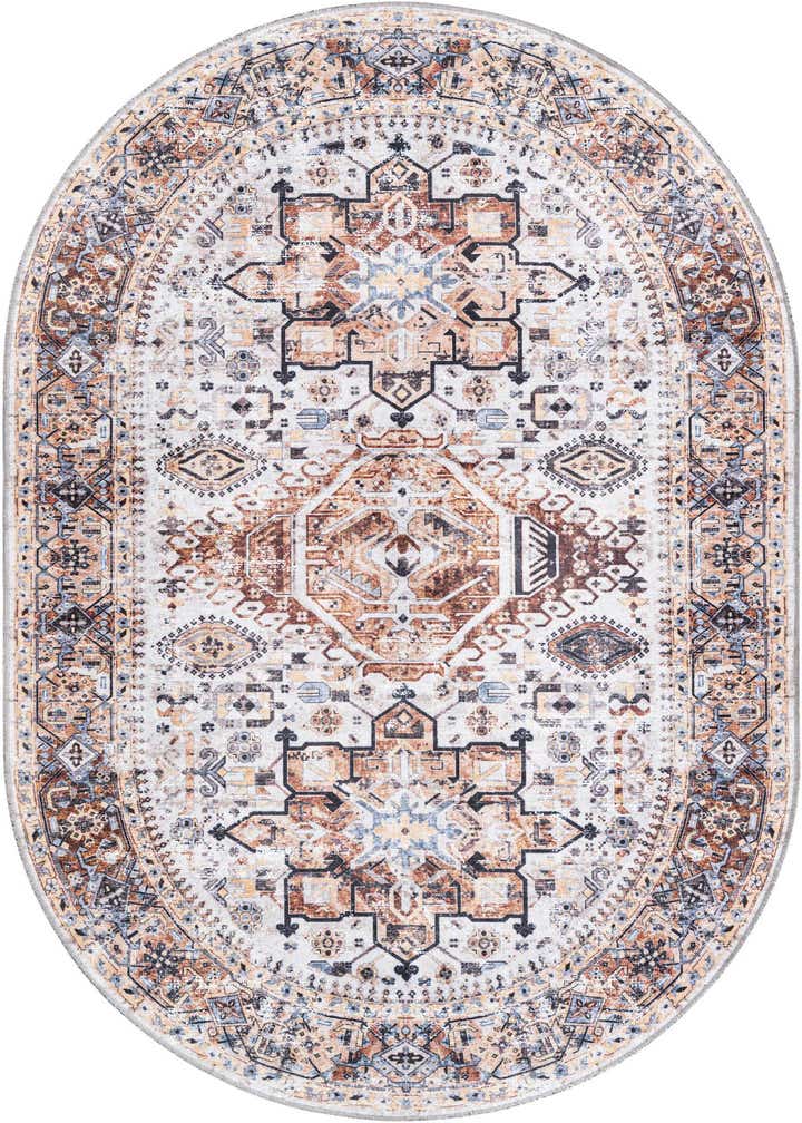5' 3 x 8' Washable Yara Oval Rug