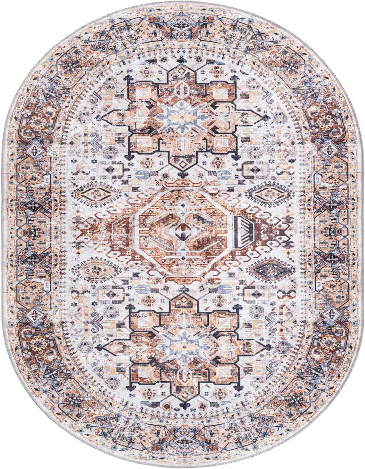 Detail image of 5' 3 x 8' Washable Yara Oval Rug