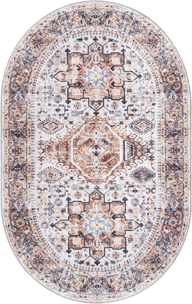 5' 3 x 8' Washable Yara Oval Rug