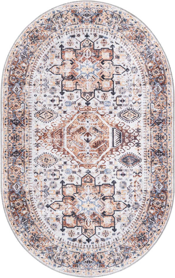 Detail image of 5' 3 x 8' Washable Yara Oval Rug